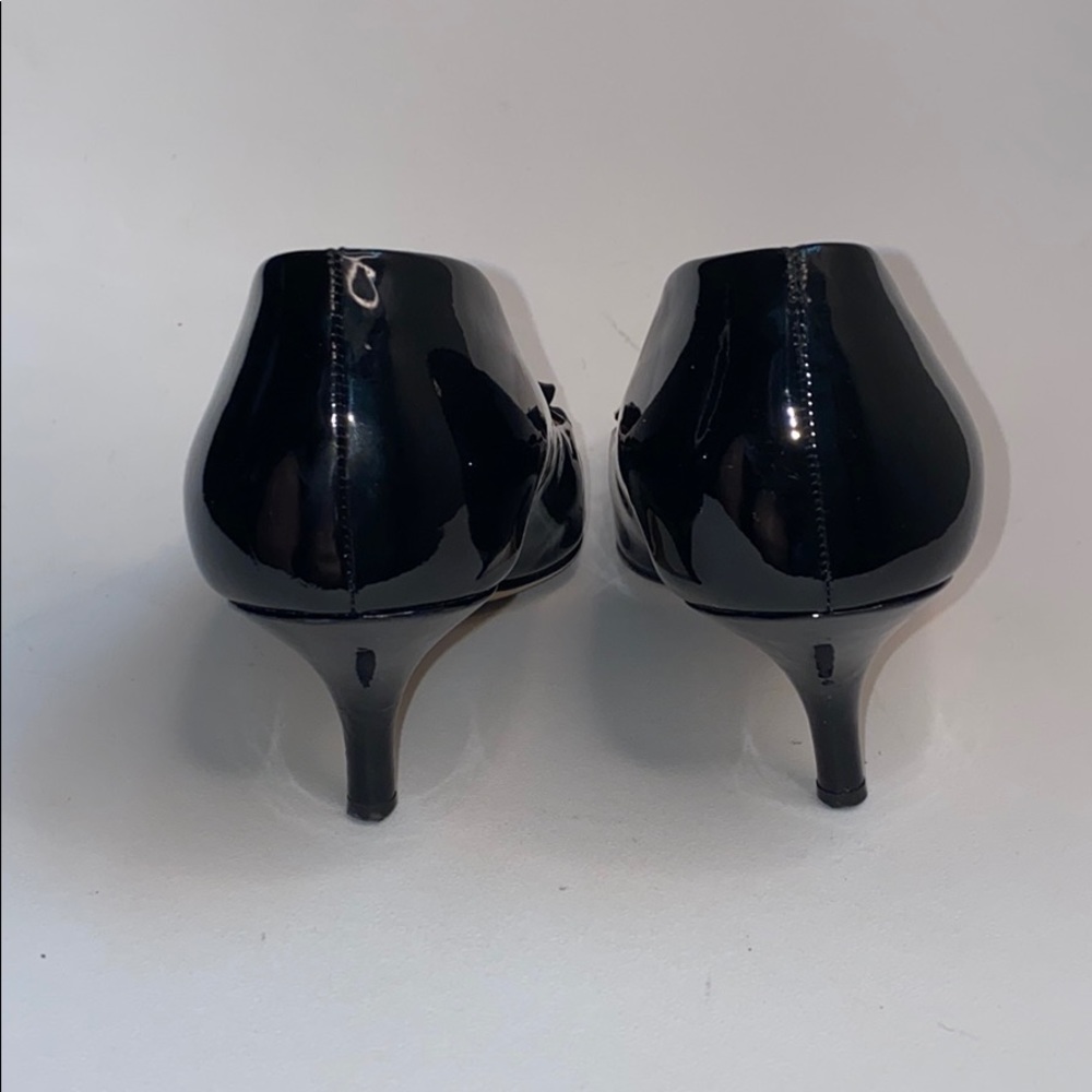 Ferragamo black bow patent kitten heels 8 B - Picture 6 of 16